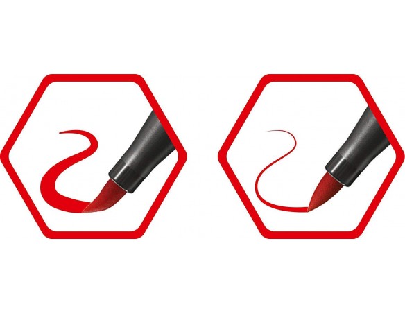 Pennarello Premium con punta a pennello per linee spesse e sottili - STABILO Pen 68 brush - Scatola in metallo da 15 - con 15 c
