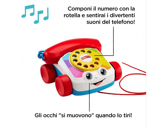 Telefono Chiacchierone Parlante Trascinabile, Giocattolo per Bambini 1+ Anni, FGW66 Fisher Price