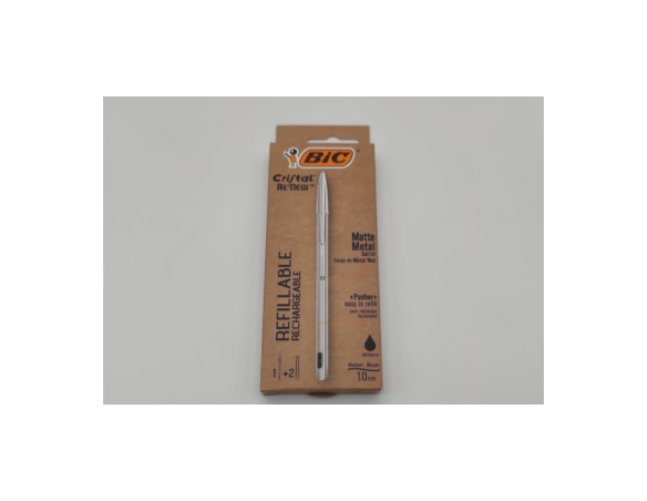 Bic Metal Nero PENNA A SFERA RICARICABILE CRISTAL RE-NEW 1 MM 997201