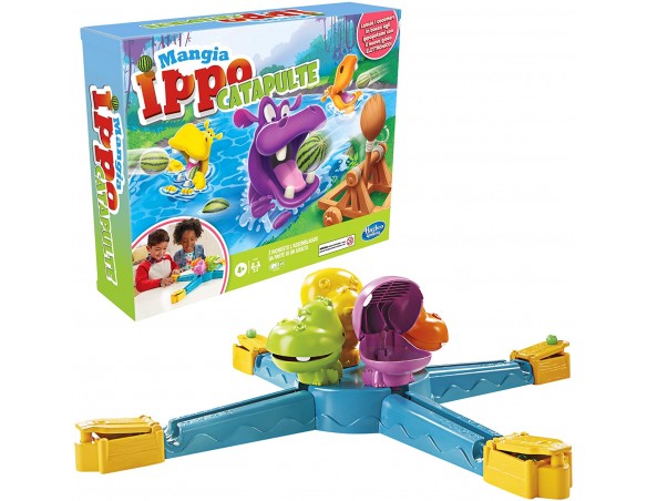 Mangia Ippo Catapulte per bambini dai 4 anni in su, gioco elettronico in scatola prescolare, da 2 a 4 giocatori Hasbro Gaming