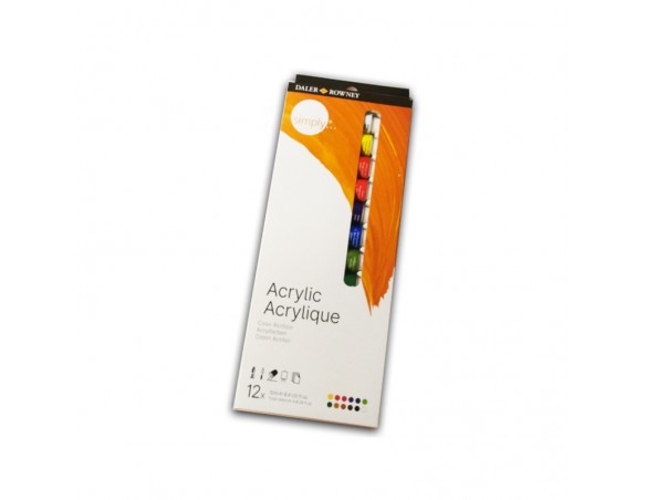Daler Rowney scatola 12 tubi acrilico da 12ml
