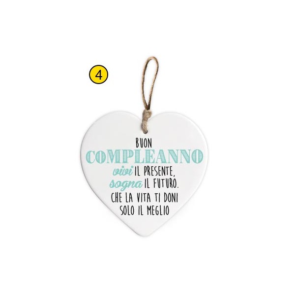 CUORE CERAMICA 15,5 CM BUON COMPLEANNO 3431.4