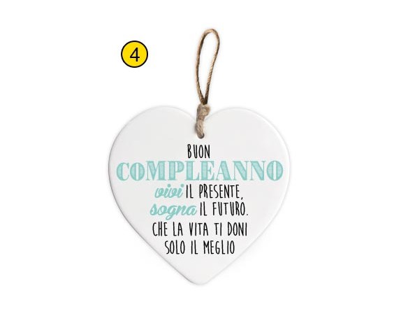CUORE CERAMICA 15,5 CM BUON COMPLEANNO 3431.4