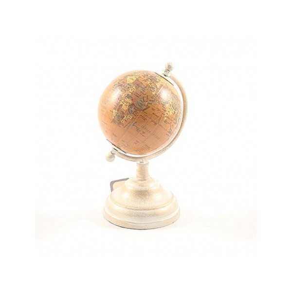 GLOBO METALLO MAPPAMONDO TORTORA 8X16 8874