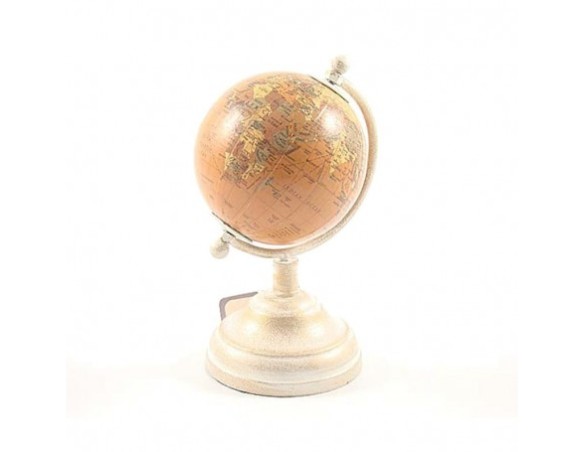 GLOBO METALLO MAPPAMONDO TORTORA 8X16 8874