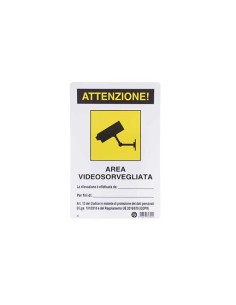 CARTELLO IN POLIPROPILENE 320X200 MM - ATTENZIONE AREA...