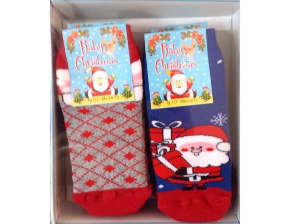 Natale | CALZA CALZE ANTISCIVOLO NATALIZIE 6 / 12 MESI / 18 mesi / 36 MESI