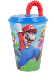 Super Mario | BICCHIERE CON CANNUCCIA SUPER MARIO 430ML...