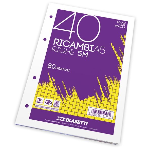 RICAMBI RINFORZATI 5 MM A5 PIGNA