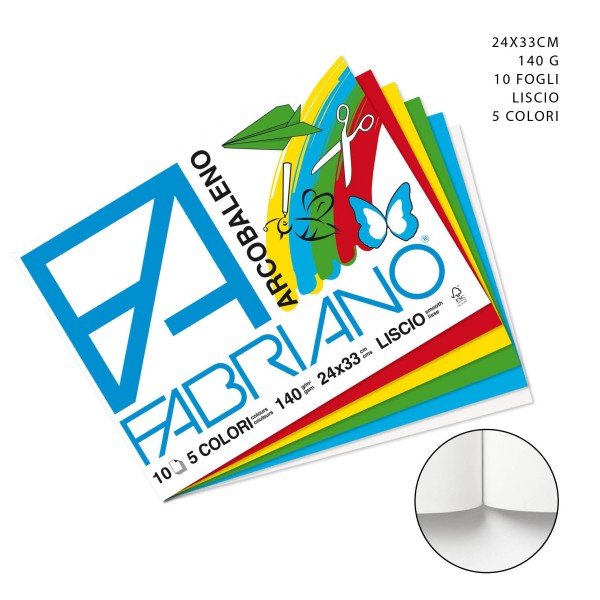 ALBUM FABRIANO COLORATI ARCOBALENO 24x33 10fg