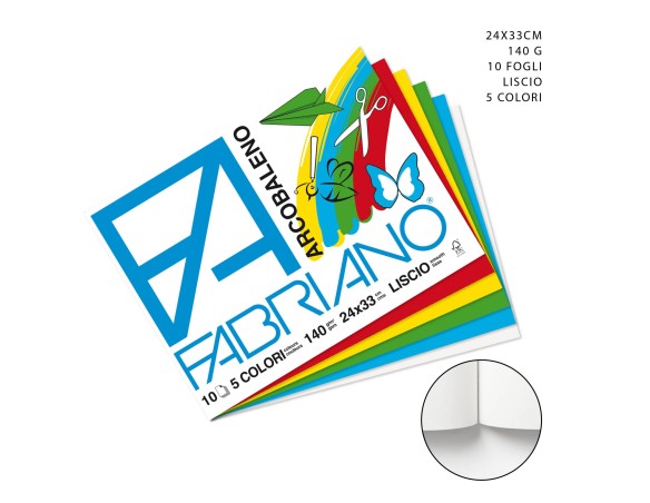 ALBUM FABRIANO COLORATI ARCOBALENO 24x33 10fg
