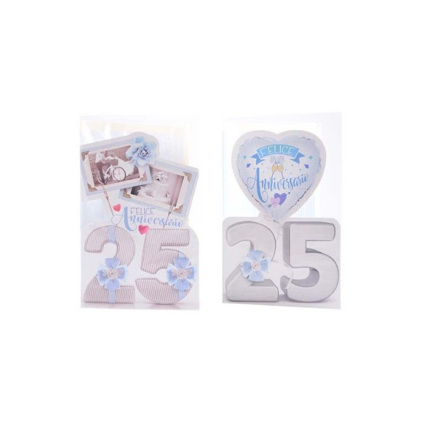 BIGLIETTO ANNIVERSARIO NOZZE ARGENTO AN 5417