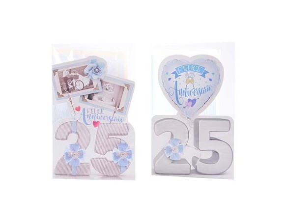 BIGLIETTO ANNIVERSARIO NOZZE ARGENTO AN 5417