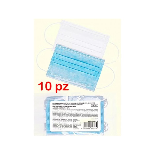 10 pz MASCHERINE CHIRURGICHE PER BAMBINI