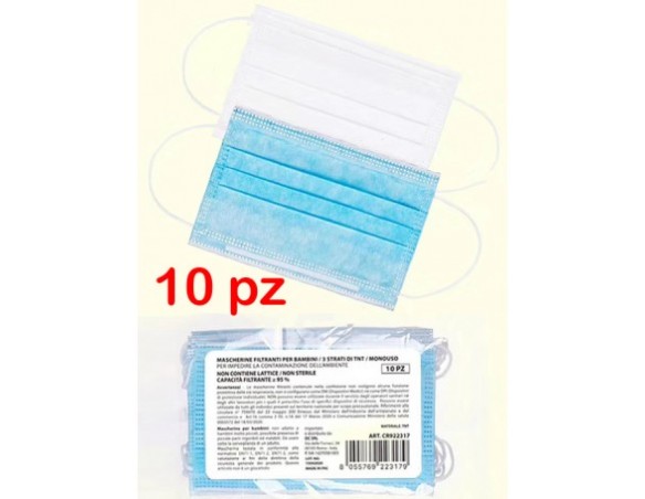 10 pz MASCHERINE CHIRURGICHE PER BAMBINI