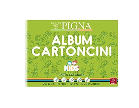 Album cartoncino Colorati colorato pigna kids 10 fg