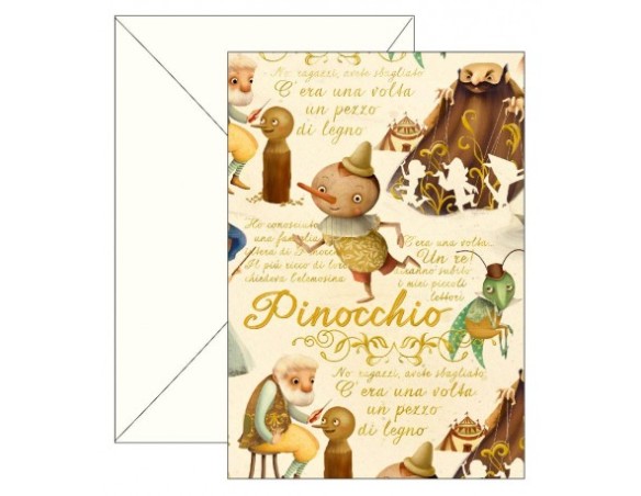BIGLIETTO AUGURI BUON COMPLEANNO PINOCCHIO 5554