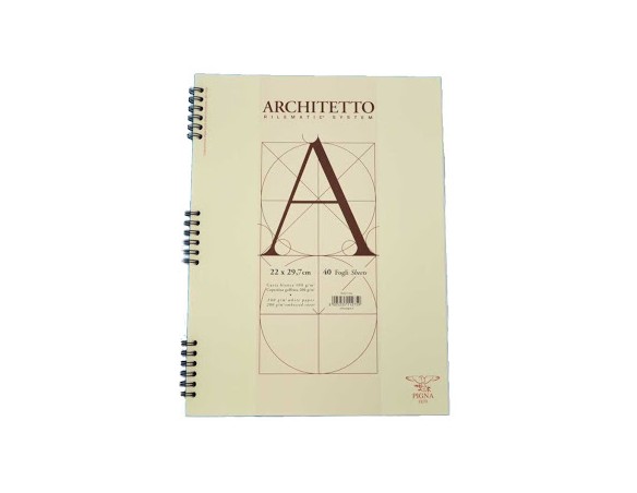 QUADERNO BLOCCO ARCHITETTO A4 40FG PIGNA 105442 22x30 fogli bianchi
