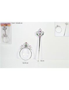 CORONCINA CON BACCHETTA FATA PRINCIPESSA SCETTRO 04625