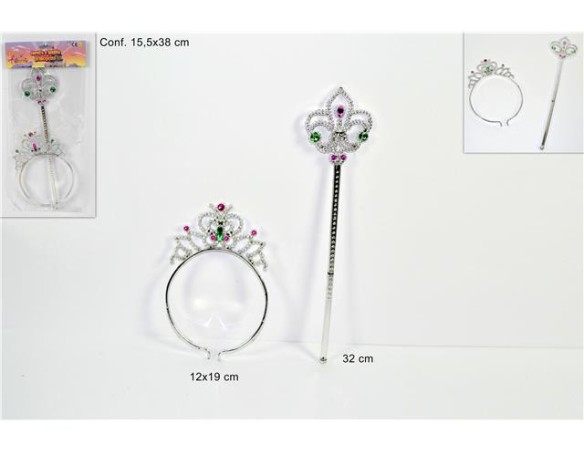 CORONCINA CON BACCHETTA FATA PRINCIPESSA SCETTRO 04625