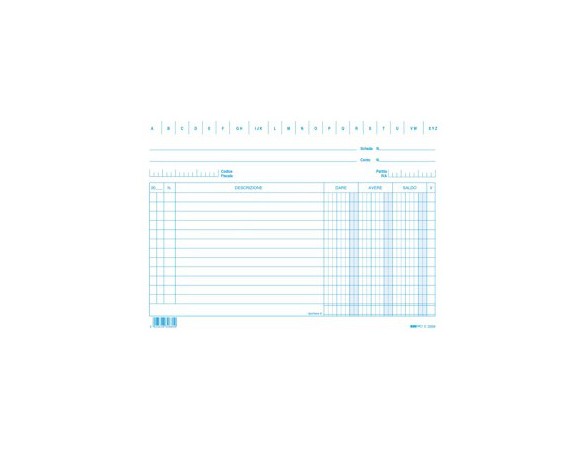 E3266 SCHEDA 15X21 D/A/S DARE AVERE SALDO -100pz BLU
