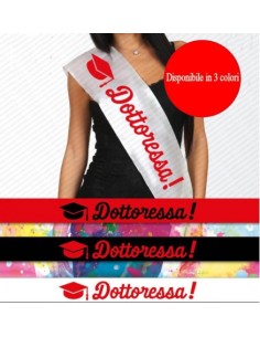 FASCIA IN TESSUTO LAUREA LAUREATA DOTTORESSA 4395