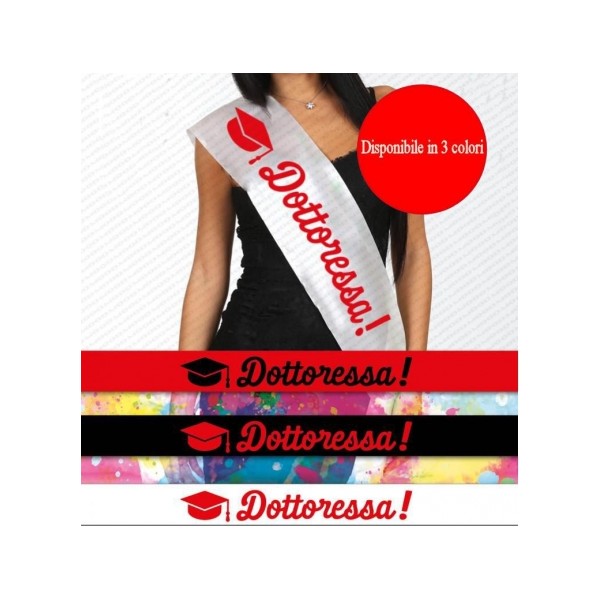 FASCIA IN TESSUTO LAUREA LAUREATA DOTTORESSA 4395