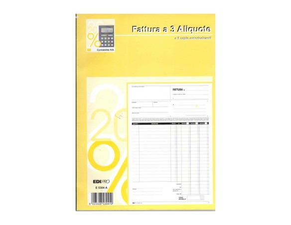 FATTURE A 3 ALIQUOTE A 3 COPIE E 5304 A