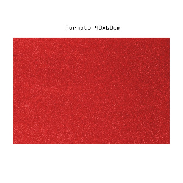 FOGLIO CARTA CREPLA EVA GLITTER 40 X 60 ROSSO