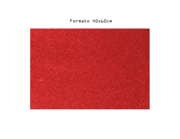 FOGLIO CARTA CREPLA EVA GLITTER 40 X 60 ROSSO