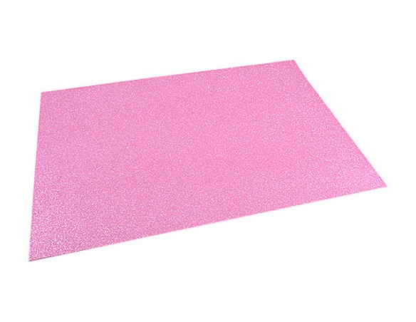 FOGLIO CARTA CREPLA ROSA EVA GLITTER 40 X 60 GLITTERATA