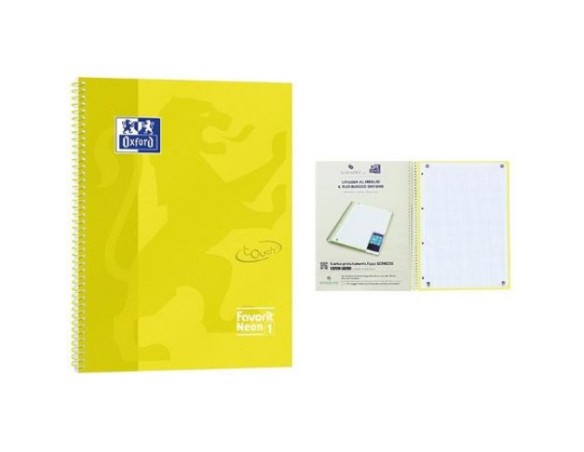 QUADERNO OXFORD SPIRALATO A4 NEON 1 CARTONATO GIALLO