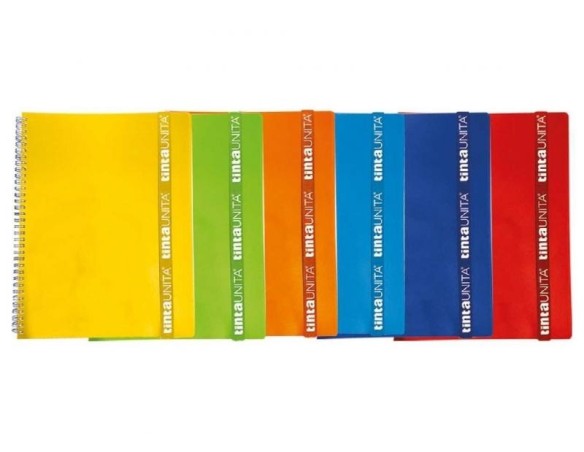 Quaderno TINTA UNITA - Maxi Spirale Tinta Unita Copertina Ppl con Elastico 80FF con fori 43435 - 5 mm
