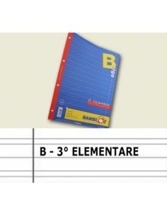 RICAMBI RINFORZATI RIGO B RIGO TERZA ELEMENTARE 40 FOGLI