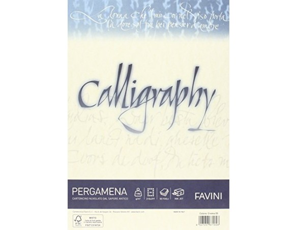 RISMA PERGAMENA Carta A4 Calligraphy Favini - 90 g/mq - crema - 50 fogli