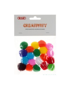Pompon pon pon Colori Assortiti 25mm 60pz - Wiler