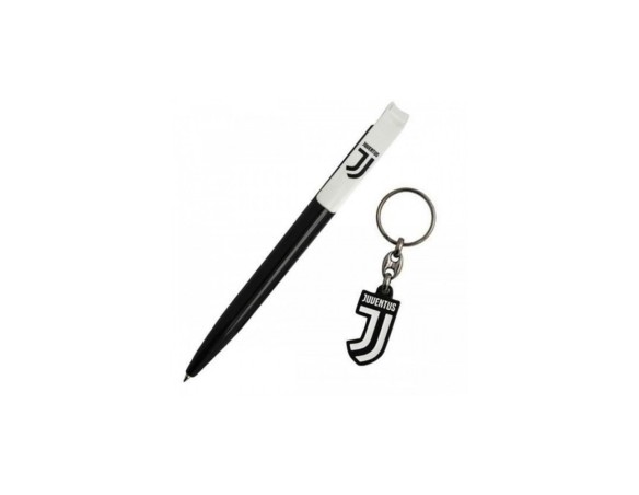 SET PENNA + PORTACHIAVI JUVE LOGO UFFICIALE IN BLISTER ju 1335