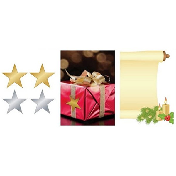 STELLE CHIUDI PACCO ORO ADESIVE 18X18 MM