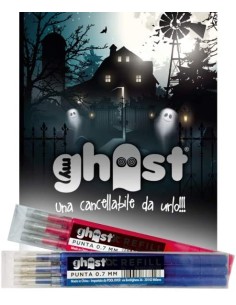 TRIS 3X REFIL RICARICA CANCELLABILE PENNA GHOST NERA