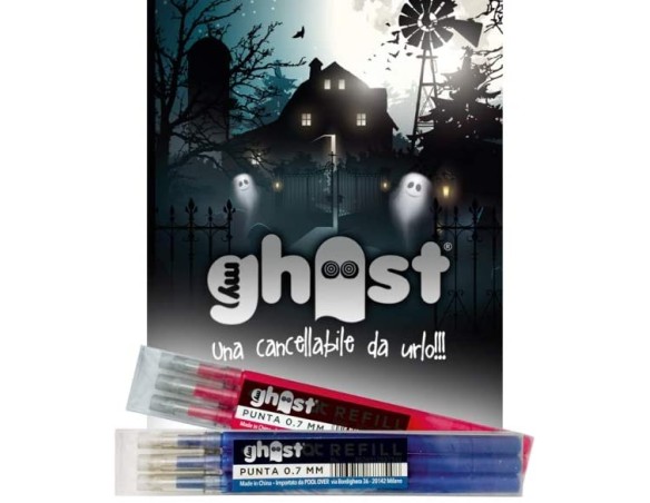 TRIS 3X REFIL RICARICA CANCELLABILE PENNA GHOST NERA