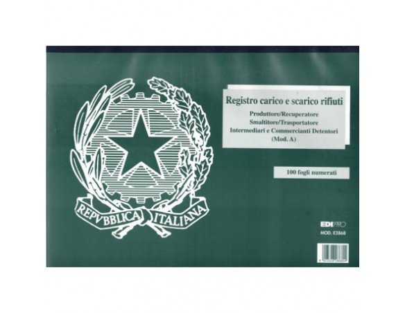 REGISTRO CARICO SCARICO RIFIUTI "A" E2868