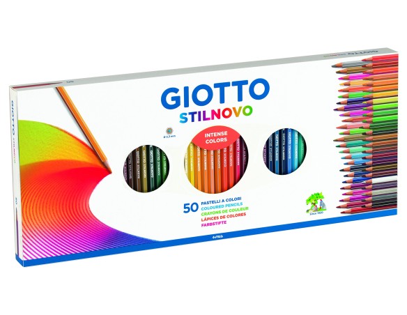 PASTELLI COLORI A PASTELLO GIOTTO STILNOVO 50 PZ + TEMPERAMATITE