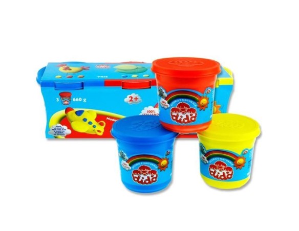 Didò 390460 - Tris Barattoli 220 g (azzurro- rosso-giallo)
