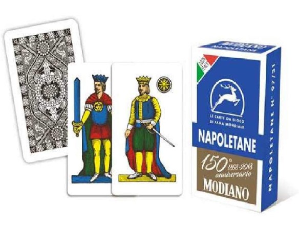 Modiano-Le Carte da Gioco MODIANO Napoletane del 150° Anniversario, Colore Blu, 300081