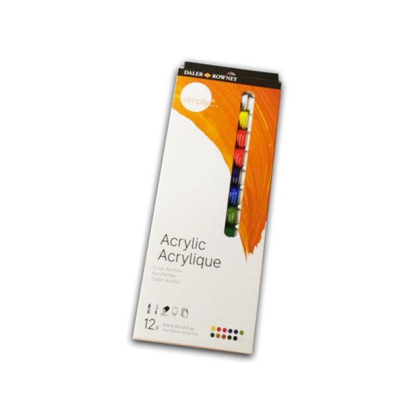 Daler Rowney scatola 12 tubi acrilico da 12ml