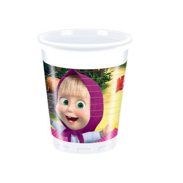 BICCHIERE PLASTICA MASHA E ORSO 8X