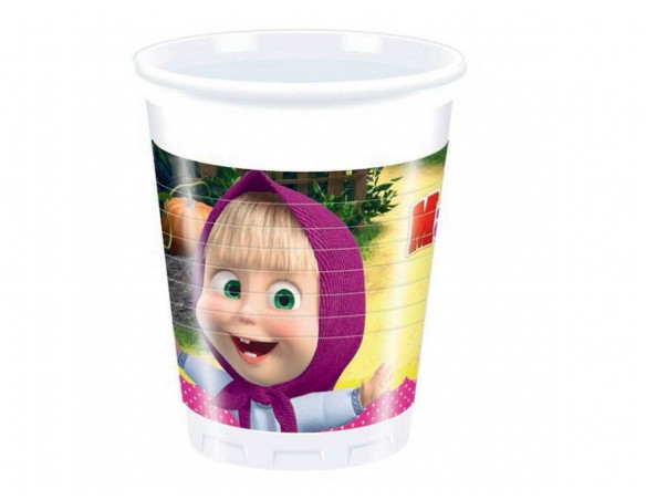 BICCHIERE PLASTICA MASHA E ORSO 8X