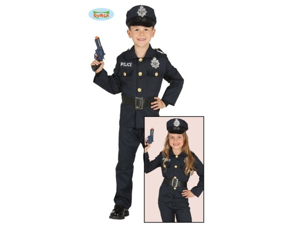 COSTUME VESTITO POLIZIOTTO POLIZIOTTA CARNEVALE CON GIACCA