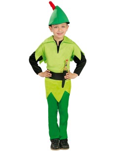 COSTUME, VESTITO, TRAVESTIMENTO ARCIERE PETER PAN CARNEVALE