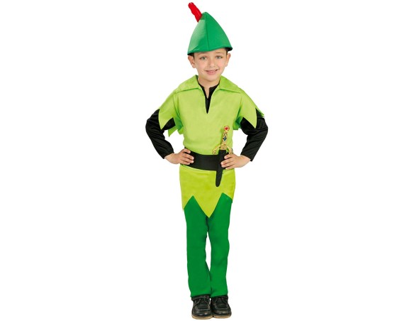 COSTUME, VESTITO, TRAVESTIMENTO ARCIERE PETER PAN CARNEVALE